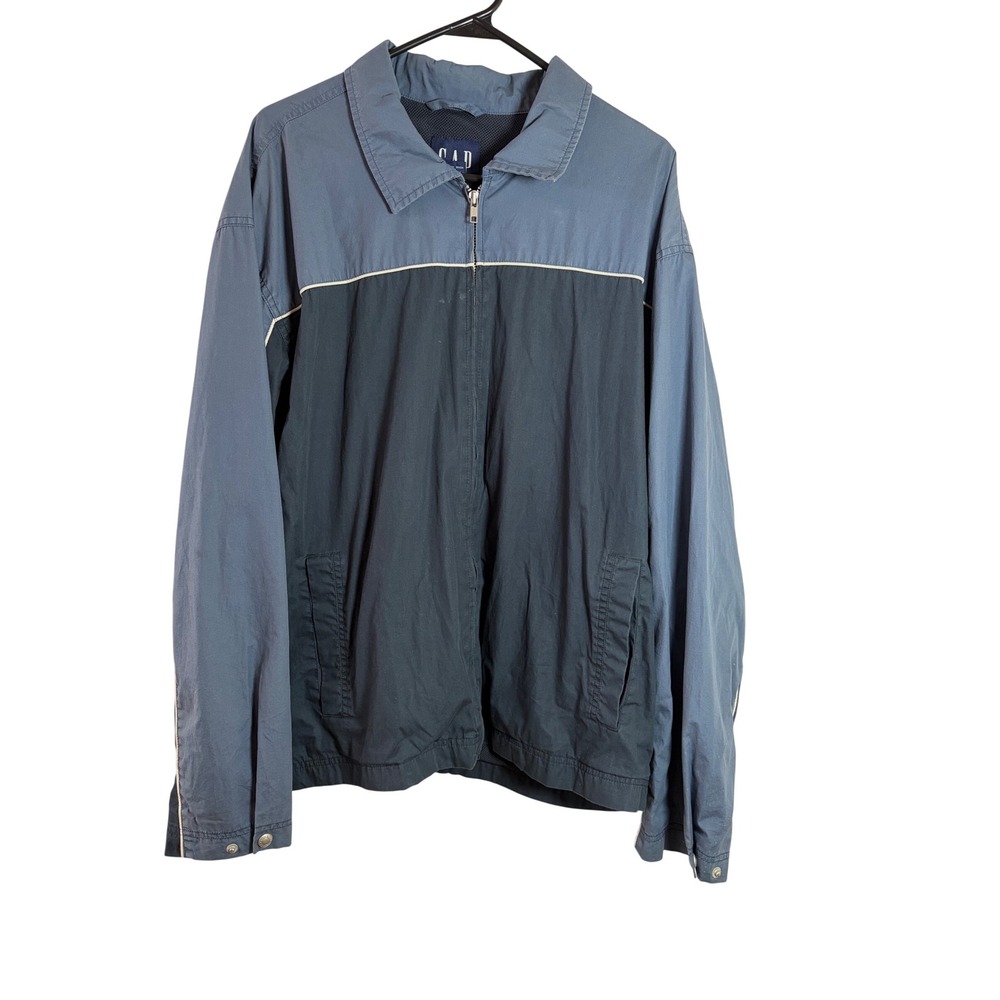 Gap Vintage Men XL Blue Colorblock Windbreaker Jacket Mesh‎ Lined Y2K gorpcore